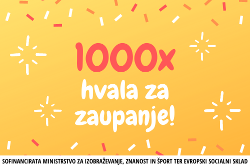 Več kot 1000 izdanih potrdil za uspešno opravljen tečaj!